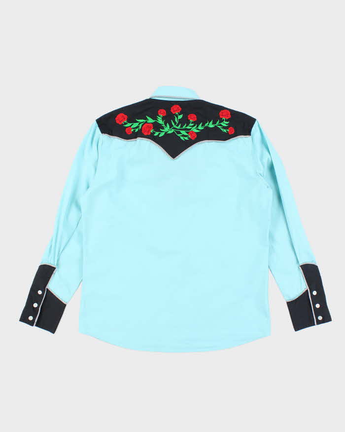 Vintage 90's Western Rose Embroidered Button Up Shirt - L