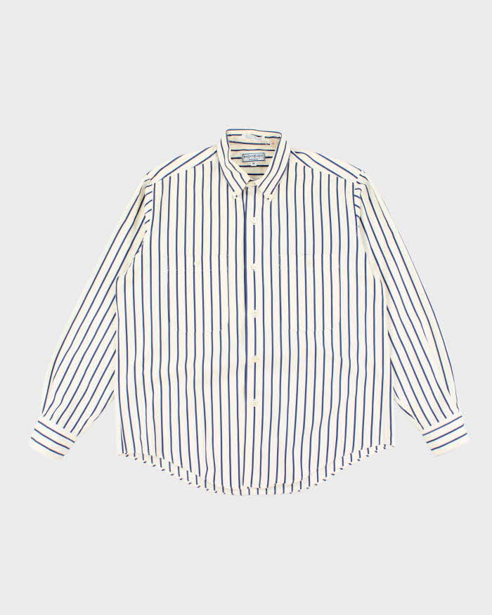 Vintage 90's Yves Saint Lauren Striped Button Up Shirt - M
