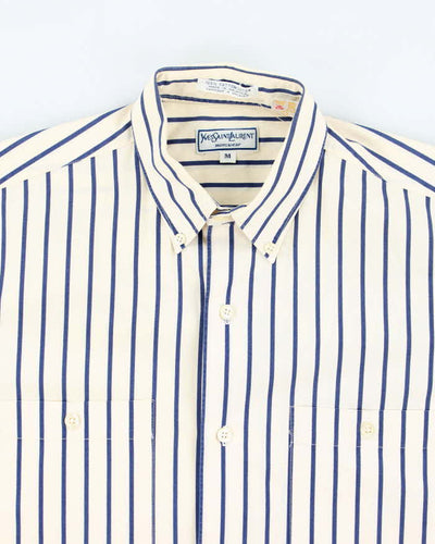 Vintage 90's Yves Saint Lauren Striped Button Up Shirt - M