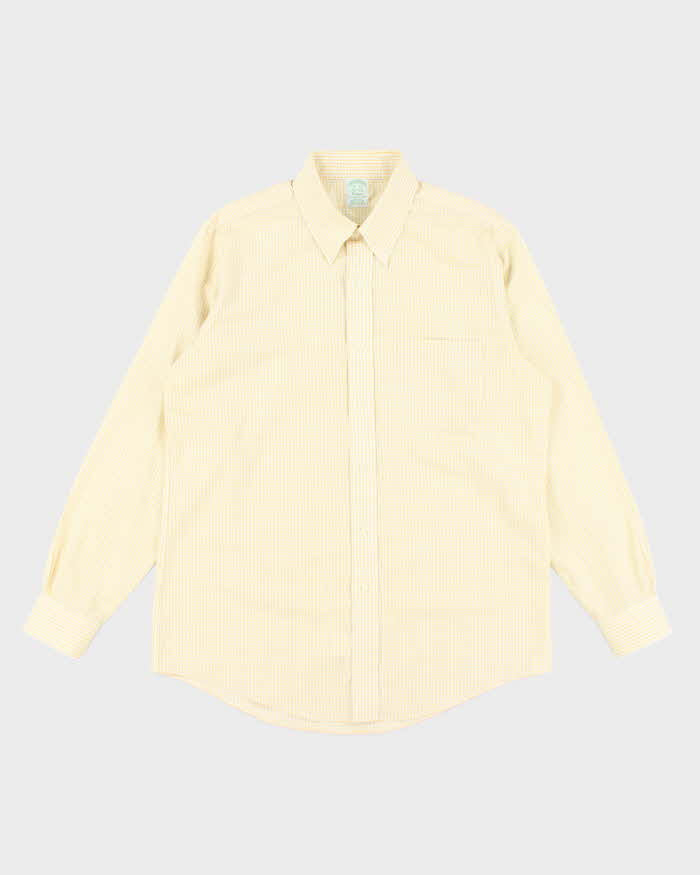 Vintage Brooks Brothers Yellow Checked Long Sleeve Shirt - XL