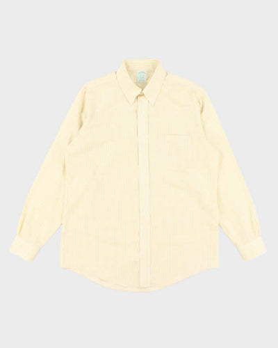 Vintage Brooks Brothers Yellow Checked Long Sleeve Shirt - XL