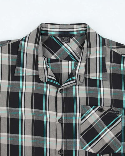 Vintage Y2k 00s Oakley Checked Long Sleeve Oversized Shirt - M