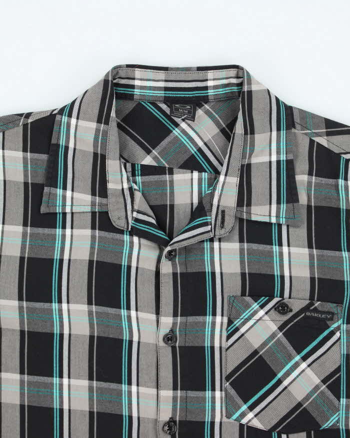 Vintage Y2k 00s Oakley Checked Long Sleeve Oversized Shirt - M