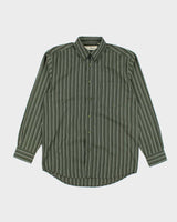 Vintage Penmans Green Striped Long Sleeve Shirt - L
