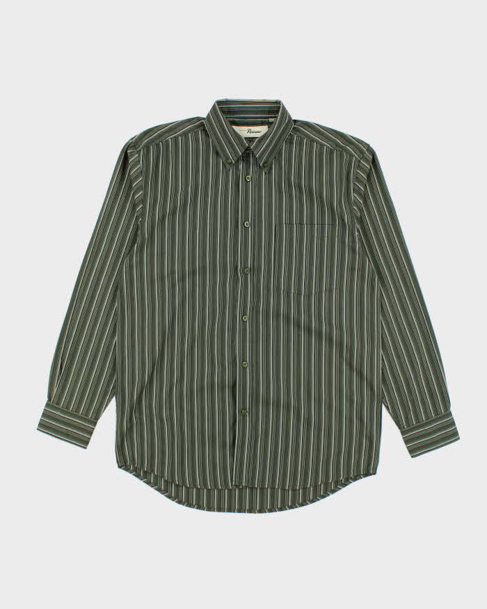 Vintage Penmans Green Striped Long Sleeve Shirt - L