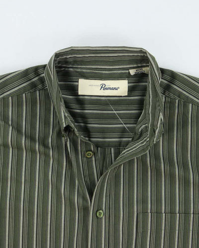 Vintage Penmans Green Striped Long Sleeve Shirt - L