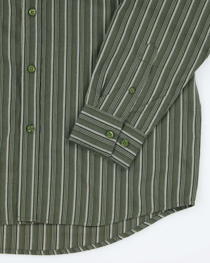 Vintage Penmans Green Striped Long Sleeve Shirt - L
