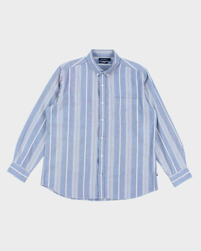 Vintage Nautica Striped Button Up Shirt - L