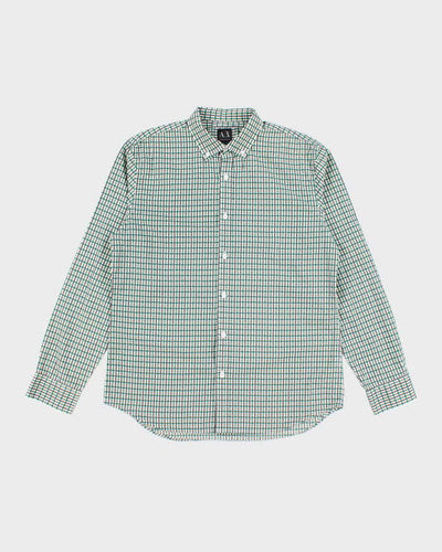 Vintage 00s Armani Exchange Checked Long Sleeve Shirt - M