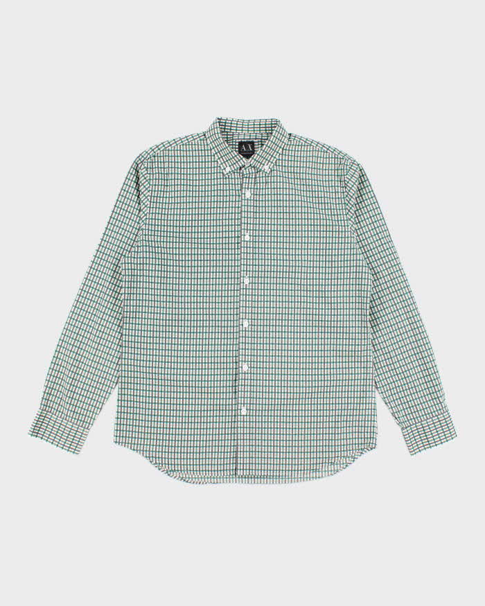 Vintage 00s Armani Exchange Checked Long Sleeve Shirt - M