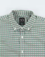Vintage 00s Armani Exchange Checked Long Sleeve Shirt - M