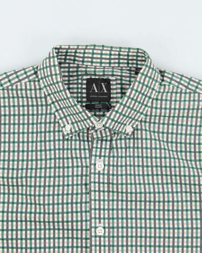 Vintage 00s Armani Exchange Checked Long Sleeve Shirt - M