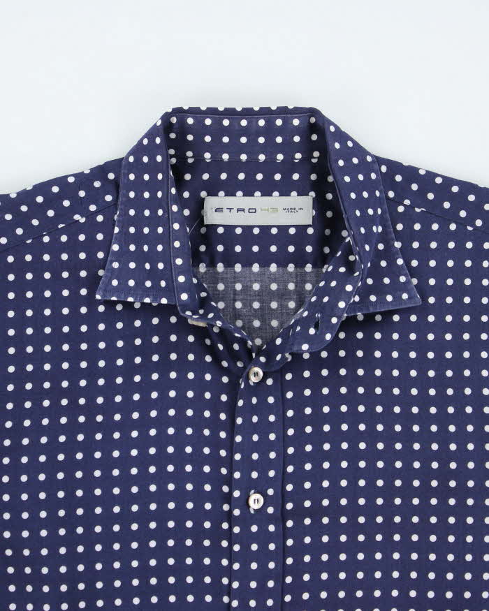 Vintage Etro Polka Dot Long Sleeve Shirt - L