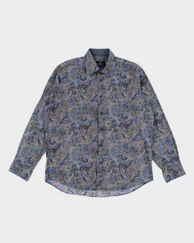 Vintage 00s Bugatchi Paisley Pattern Oversized Long Sleeve Shirt - L