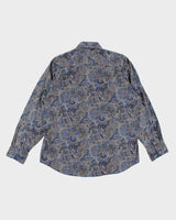 Vintage 00s Bugatchi Paisley Pattern Oversized Long Sleeve Shirt - L