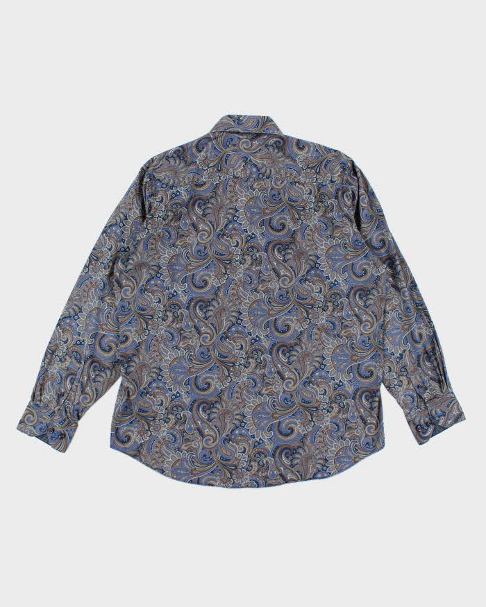 Vintage 00s Bugatchi Paisley Pattern Oversized Long Sleeve Shirt - L