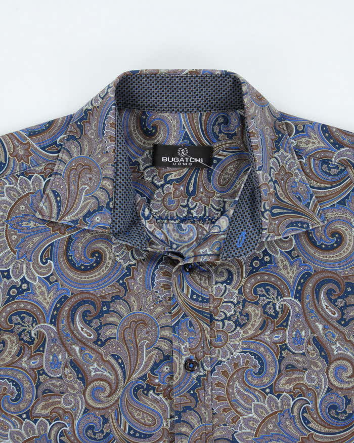Vintage 00s Bugatchi Paisley Pattern Oversized Long Sleeve Shirt - L