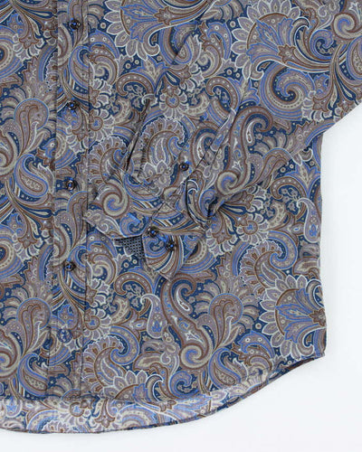 Vintage 00s Bugatchi Paisley Pattern Oversized Long Sleeve Shirt - L