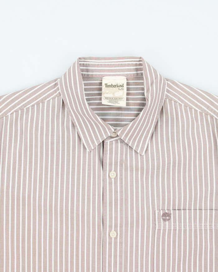 Vintage 00s Timberland Striped Oversized Long Sleeve Shirt - L