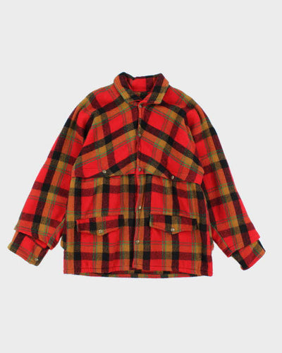 Vintage 70's Big Horn Wool Snap Button Flannel Shirt Coat - L