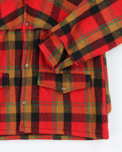 Vintage 70's Big Horn Wool Snap Button Flannel Shirt Coat - L
