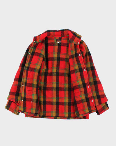 Vintage 70's Big Horn Wool Snap Button Flannel Shirt Coat - L