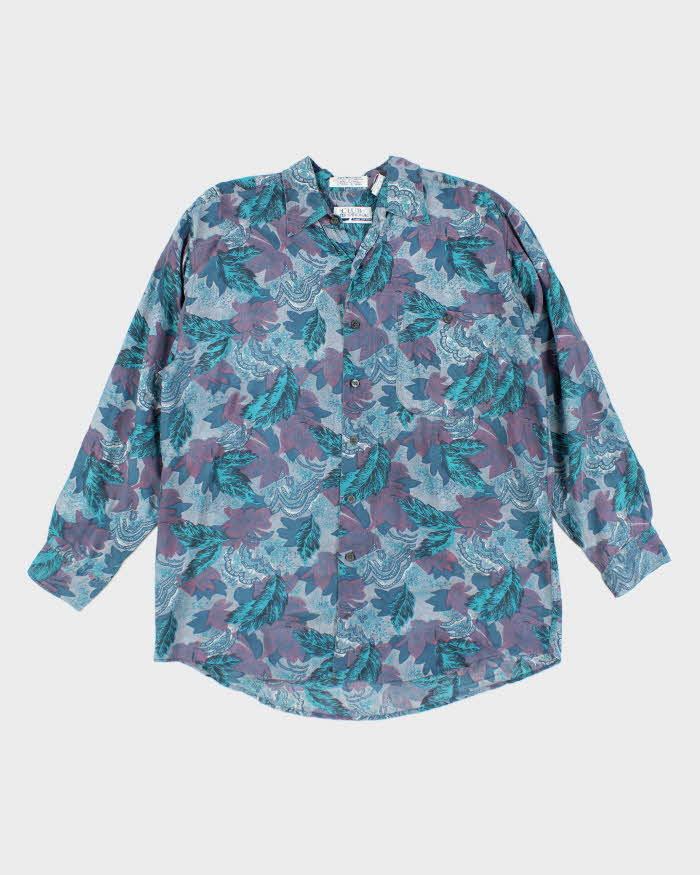 Vintage Club International Pattern Silk Shirt - XL
