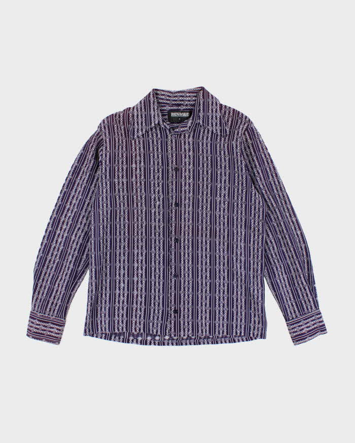 Vintage 80s Rendale Mesh Purple Shirt - L