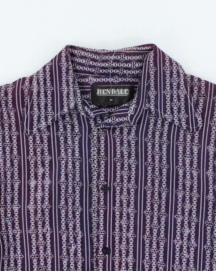 Vintage 80s Rendale Mesh Purple Shirt - L