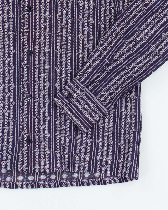 Vintage 80s Rendale Mesh Purple Shirt - L