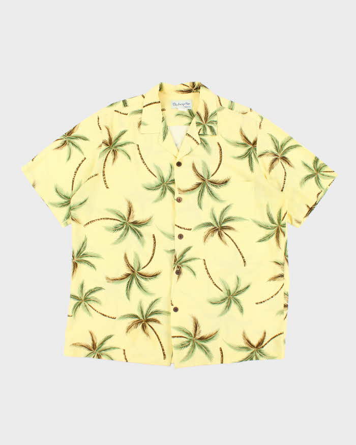 Vintage Yellow Palm Tree Hawaiian Shirt - L