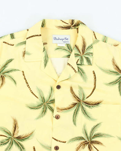 Vintage Yellow Palm Tree Hawaiian Shirt - L