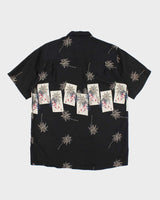 Vintage Patterned Black Hawaiian Shirt - M