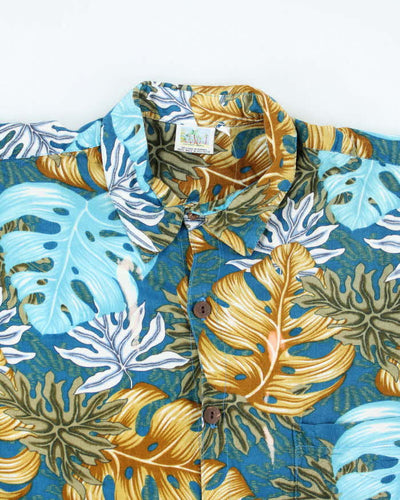 Vintage 90s Coconut Beach Patterned Hawaiian Shirt - L