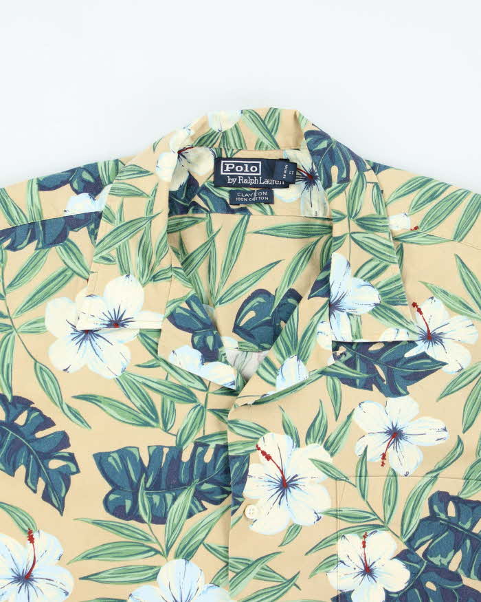 Vintage 2000's Ralph Lauren Floral Print Hawaiian Shirt - L