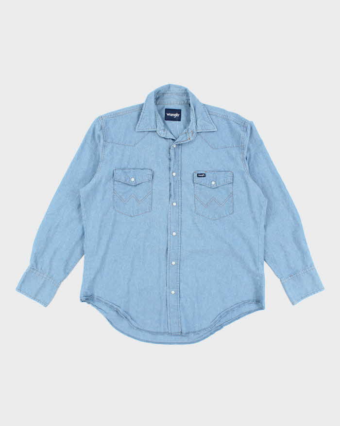 Vintage Wrangler Light Wash Denim Shirt - L