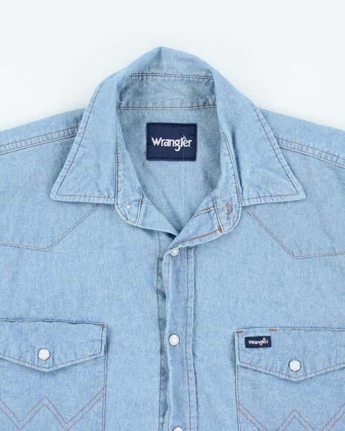 Vintage Wrangler Light Wash Denim Shirt - L