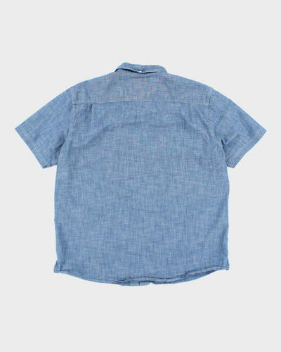 Vintage L.L. Bean Short Sleeve Medium Wash Denim Shirt - L