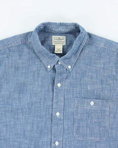 Vintage L.L. Bean Short Sleeve Medium Wash Denim Shirt - L