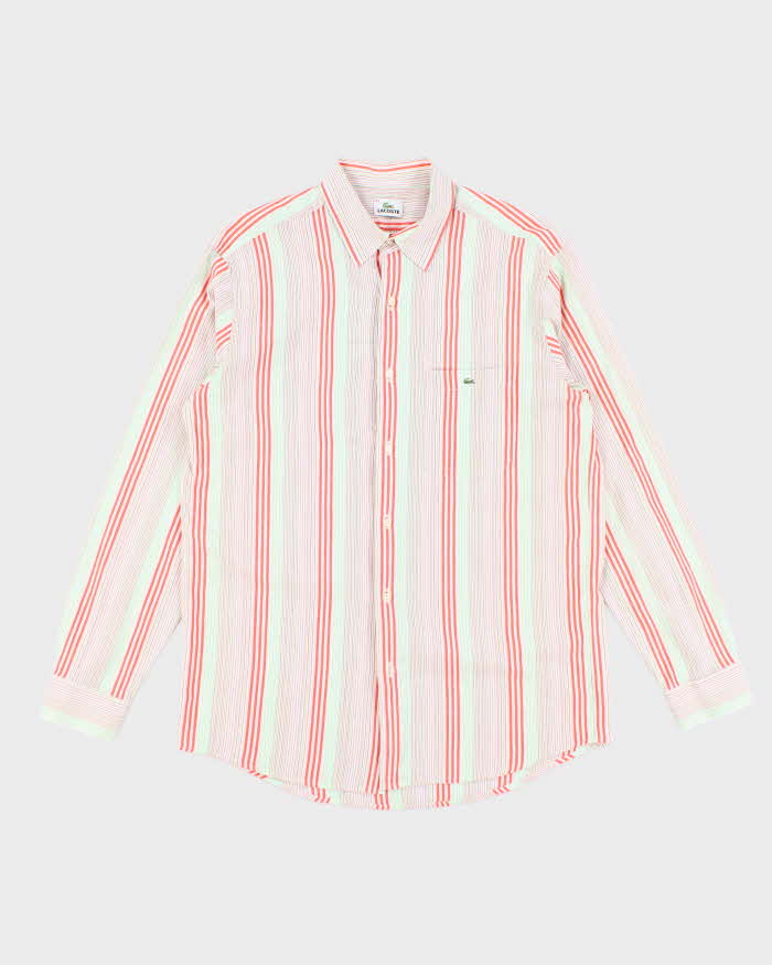 Vintage Lacoste Striped Long Sleeve Shirt - L