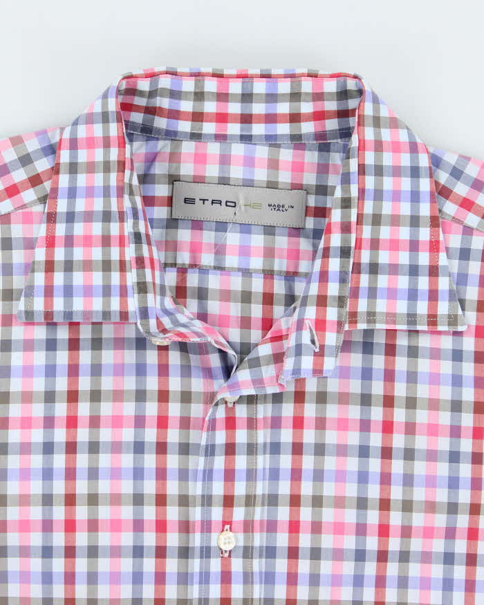 Vintage Etro Checked Long Sleeve Shirt - XL