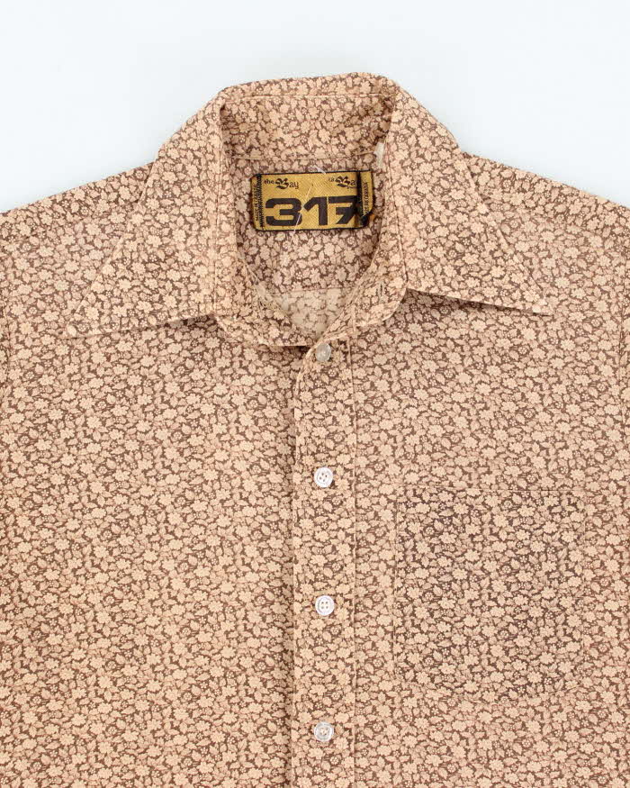 Vintage 70s The Bay 317 Floral Long Sleeve Shirt - M