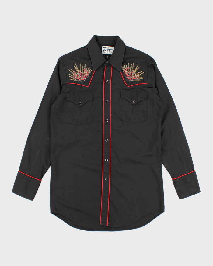 Vintage 70s MWG Horse Shoe Embroidered Western Shirt - M