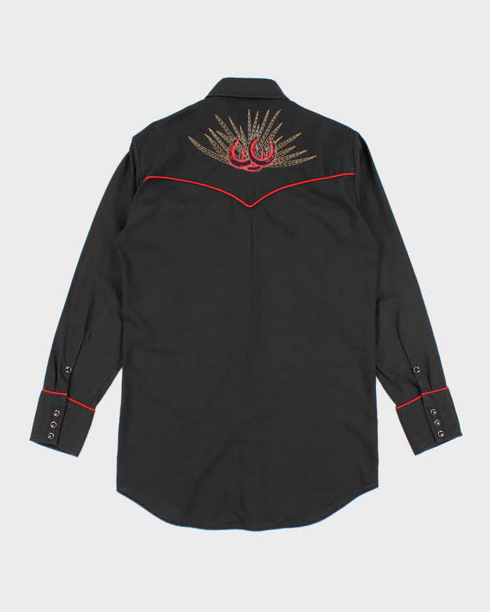 Vintage 70s MWG Horse Shoe Embroidered Western Shirt - M