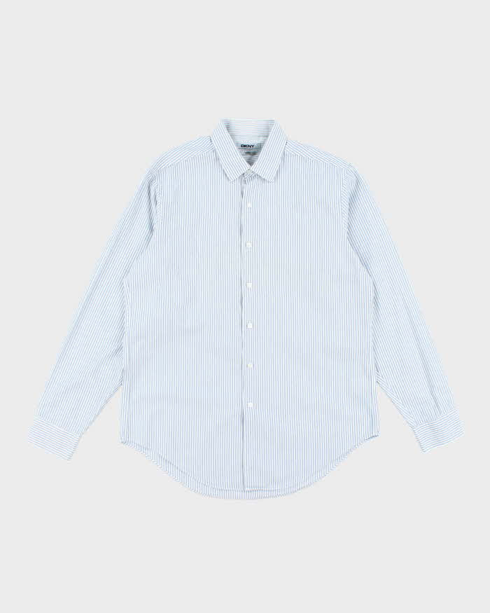 Vintage Y2K DKNY Striped Button Up Shirt - M