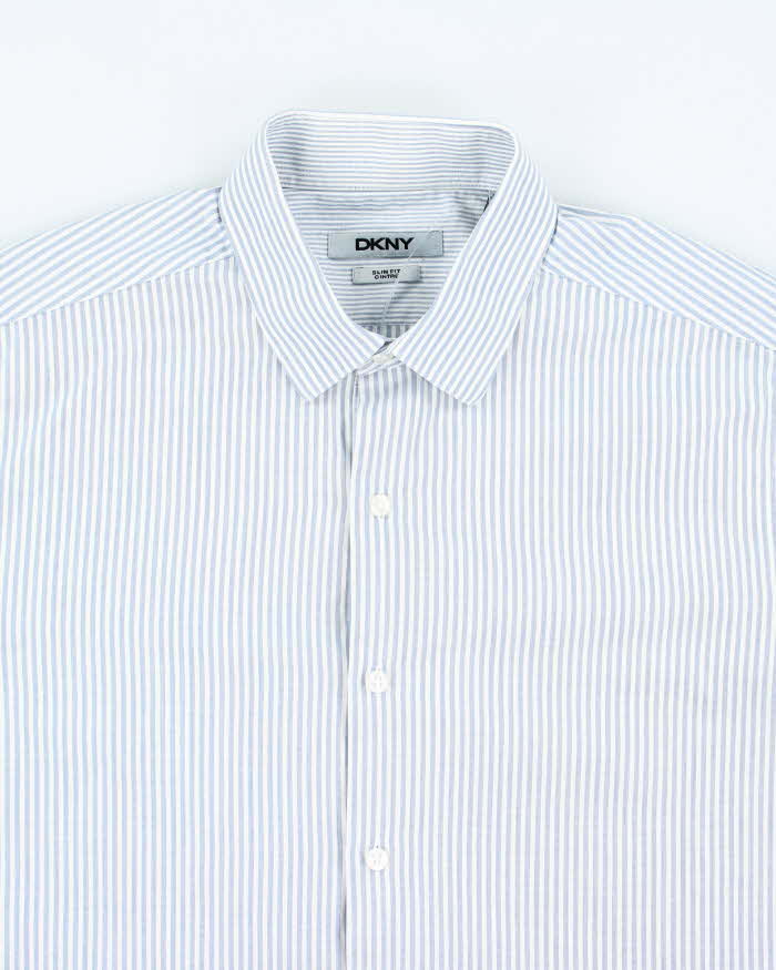 Vintage Y2K DKNY Striped Button Up Shirt - M