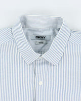 Vintage Y2K DKNY Striped Button Up Shirt - M