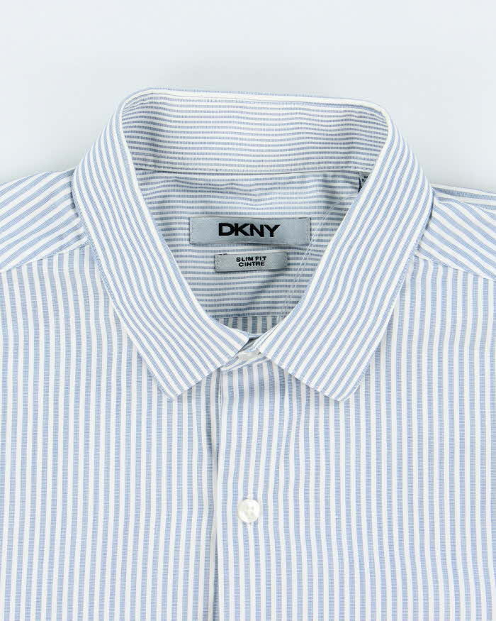 Vintage Y2K DKNY Striped Button Up Shirt - M