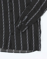 Vintage 2000's Sandro Chain Striped Button Up Shirt - M