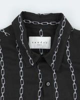 Vintage 2000's Sandro Chain Striped Button Up Shirt - M
